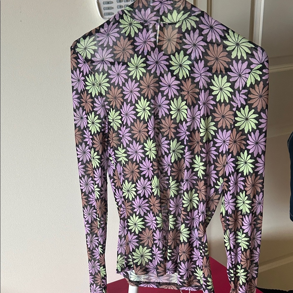 Another Girl Floral Sheer Top
